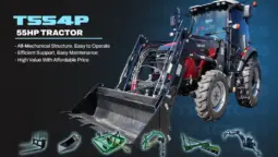 New T554P P-Series A/C Cab + 7 Attachments